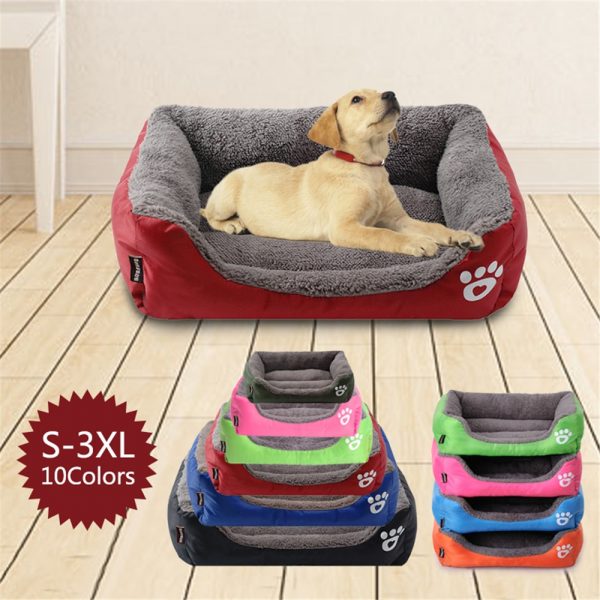 S-3XL Large Pet Cat Dog Bed MultiColor Warm Cozy Dog House Soft Paw Pattren Dog Baskets Mat Autumn Winter Waterproof Kennel