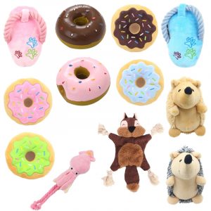 Dog Chew Squeak Toys Interactive Stuffed Squeaking Pet Toy Cute Plush Puzzle for Dogs Cat Chew Squeaker Squeaky Toy Pet Supplies