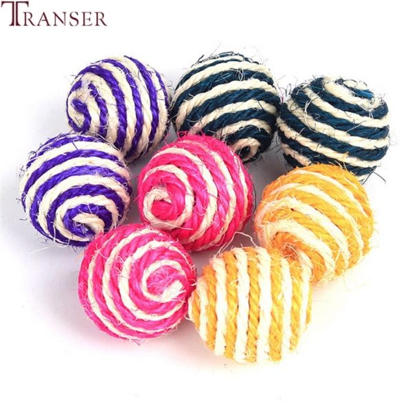 Transer Pet Supply Sisal Rope Ball Interactive Scratch Chew Toy For Pet Cat Dog 80103