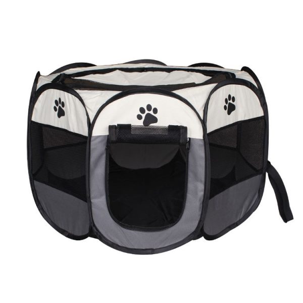 Pet Cage Portable Pet Tent Folding Dog House Cage Cat Tent Playpen Puppy Kennel Easy Operation Octagonal Fence Large Dogs House