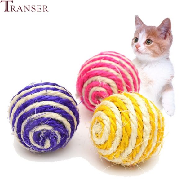 Transer Pet Supply Sisal Rope Ball Interactive Scratch Chew Toy For Pet Cat Dog 80103