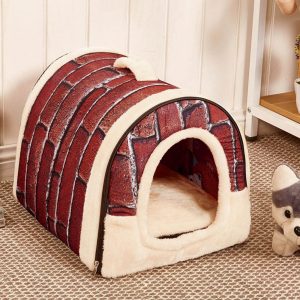 Pet Dog Cat Bed House Warm Soft Mat Bedding Igloo Basket Kennel Washable Snug drop ship