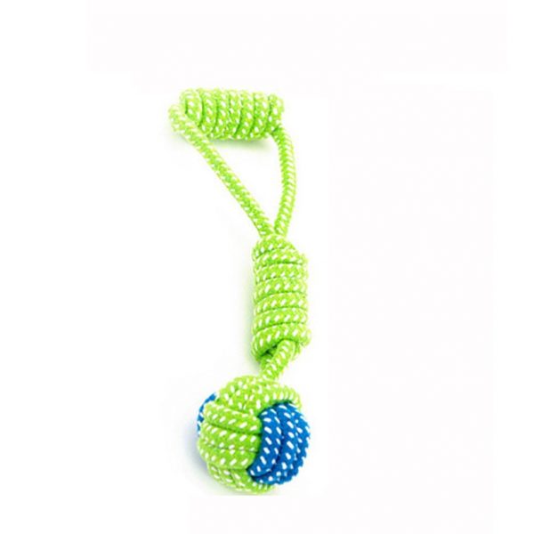 Transer Pet Supply Dog Toys Dogs Chew Teeth Clean Outdoor Traning Fun Playing Green Rope Ball Toy For Large Small Dog Cat 71229