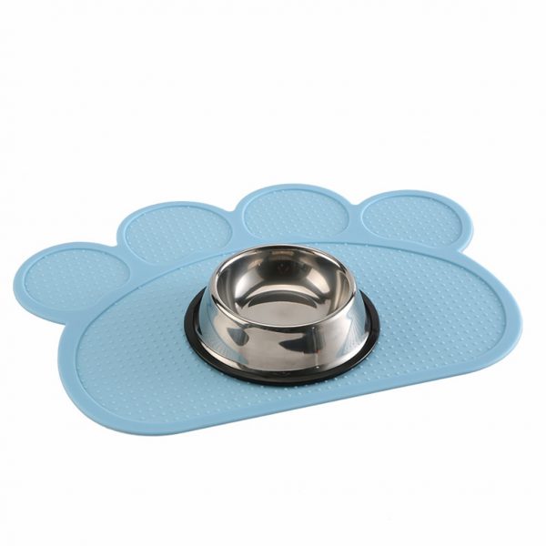 Creative Dog Footprint-shaped Pet Feeding Mats Non-slip Pet Dogs Cats Bowl Mat Pad Food Water Bottle Feeding Placemat Pet