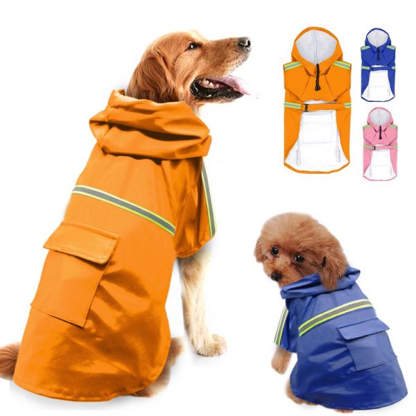 Raincoat Clothes For Dogs Waterproof Raincoat Dog Coat Jacket Reflective For Small Medium Large Dogs Labrador S-5XL 5 Colors