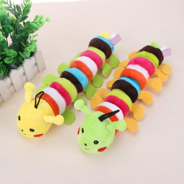 Plush Stuffed Pet Dog Toys Sound Cute Longworm Chew Squeak Toys for Dogs Teeth Cleaning Cats Dog Products Chewing Toy