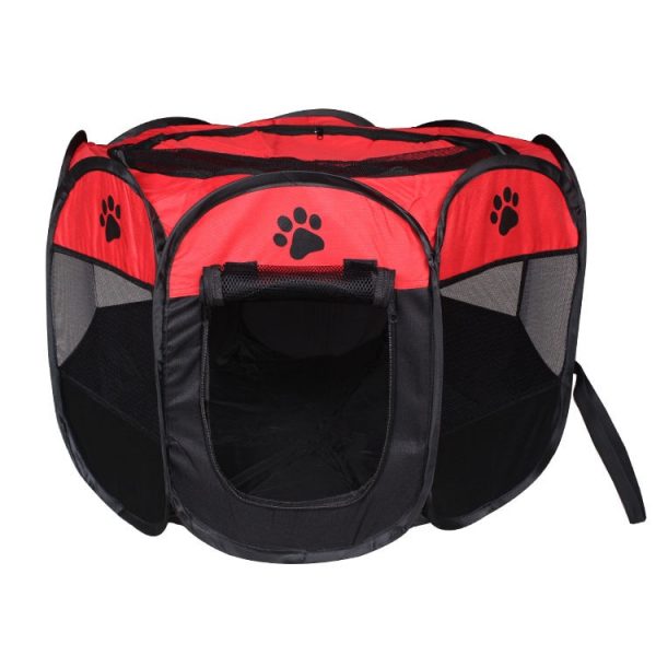 Pet Cage Portable Pet Tent Folding Dog House Cage Cat Tent Playpen Puppy Kennel Easy Operation Octagonal Fence Large Dogs House