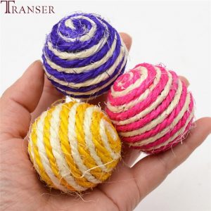 Transer Pet Supply Sisal Rope Ball Interactive Scratch Chew Toy For Pet Cat Dog 80103