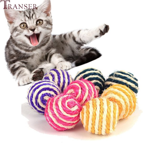 Transer Pet Supply Sisal Rope Ball Interactive Scratch Chew Toy For Pet Cat Dog 80103