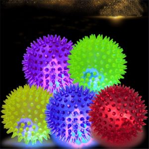 1pc Pet Chew Toy Colorful Soft Rubber Luminous Cat Dog Chewing Throwing Elastic Ball Toy Interactive Toys for Dogs Random Color