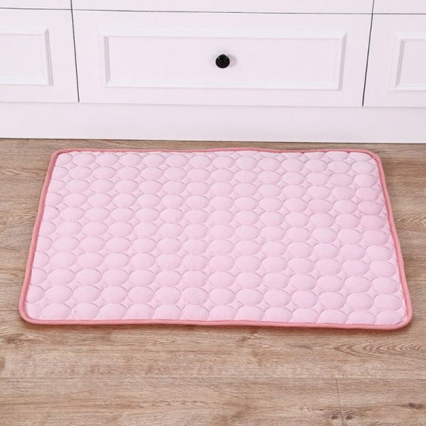 Pet Pad Summer Cooling Mat Dog Beds Mats Blue Pet Ice Pad Cool Cold Silk Moisture-Proof Cooler Mattress Cushion Puppy