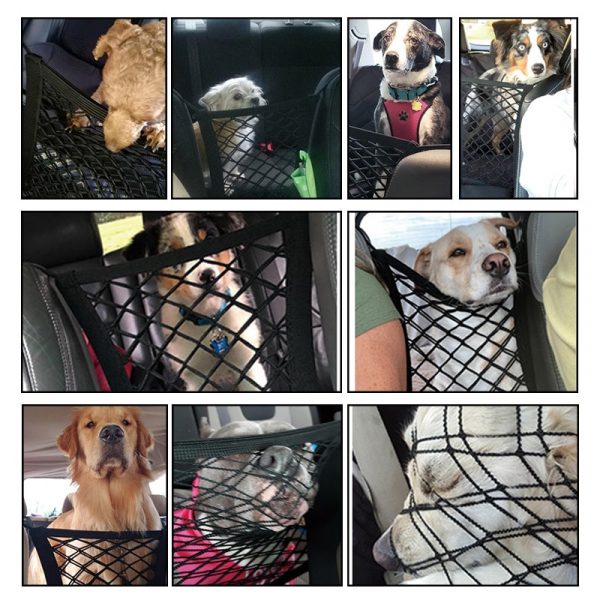 Elastic Car Pet Barrier Mesh Car Back Seat Safety Travel Children Isolation Net Nylon Barrier Fence Pets Dog Anti-collision Mesh