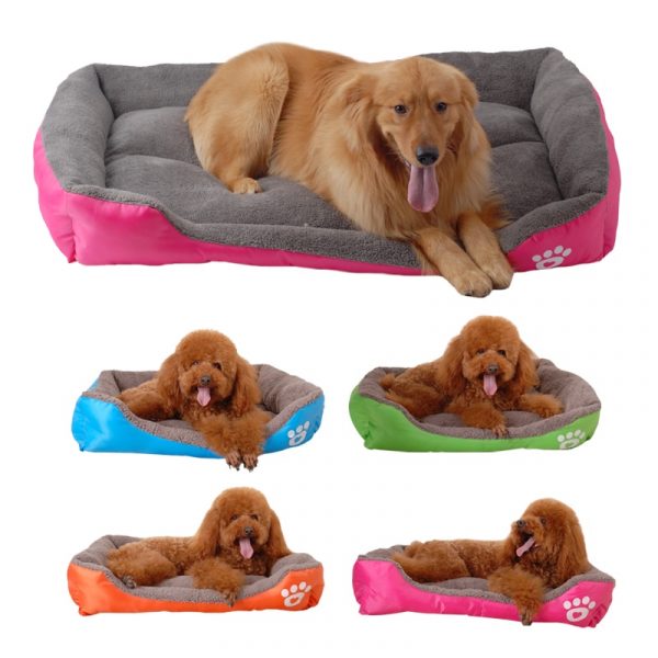 S-3XL Large Pet Cat Dog Bed MultiColor Warm Cozy Dog House Soft Paw Pattren Dog Baskets Mat Autumn Winter Waterproof Kennel