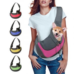 Pet Puppy Carrier S/M Outdoor Travel Dog Shoulder Bag Mesh Oxford Single Comfort Sling Handbag Tote Pouch