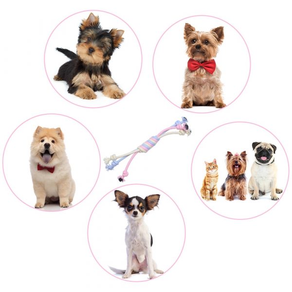 1pc Pets Dogs Pet Toys Cotton Rope Supplies Pet Dog Puppy Cotton Chew Knot Toy Durable Braided Bone Rope Funny Tool