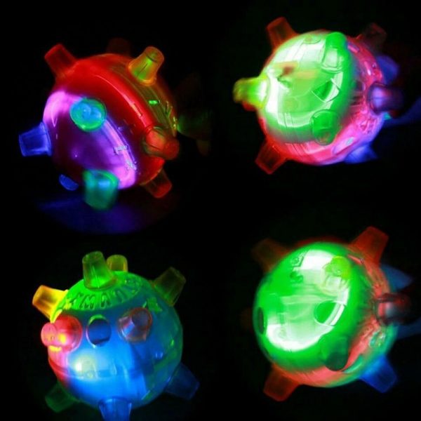 New LED Jumping Activation Ball Light Up Music Flashing Bouncing Vibrating Ball Pet Dog Chew Electric Toys Dancing Ball Gift