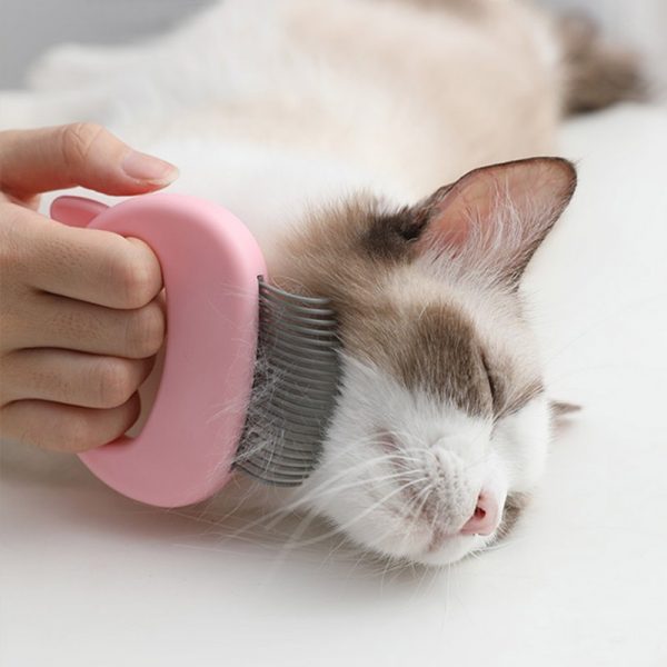 Pet Massage Brush Shell Shaped Handle Pet Grooming Massage Tool To Remove Loose Hairs Only For Cats New