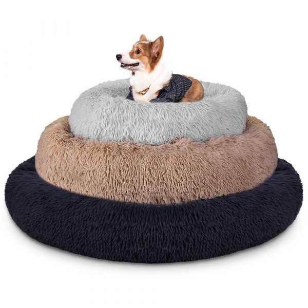 DEKO Pet Dog Bed Super Soft Kennel Round Fluffy Cat House Warm Comfortable Sleeping Cushion Mat Sofa Washable Puppy Plush