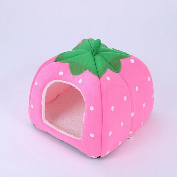 Pet Supplies Pet House Cute Soft Strawberry Pet Dog Cat Rabbit Bed House Kennel Doggy Warm Cushion Doghouse