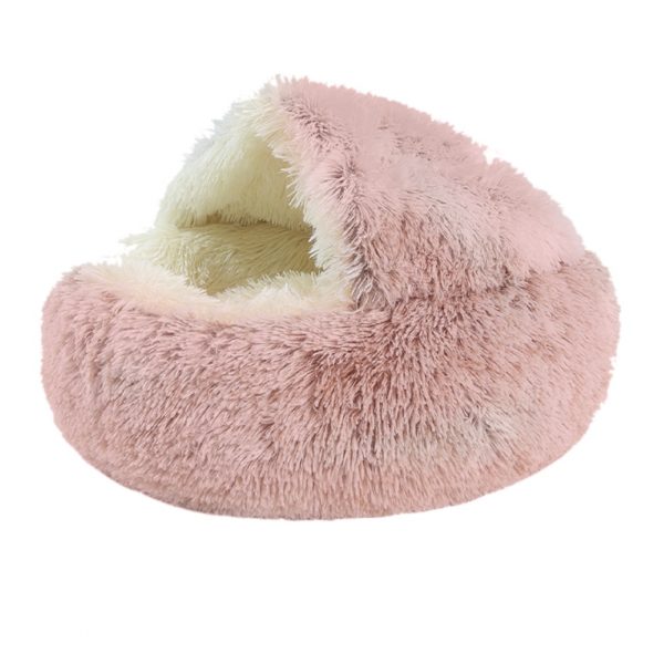 40/50cm Super Soft Cat Dog Bed Kennel Winter Warm Round Dog Puppy Sleeping Cushion Long Plush Pet Mat House