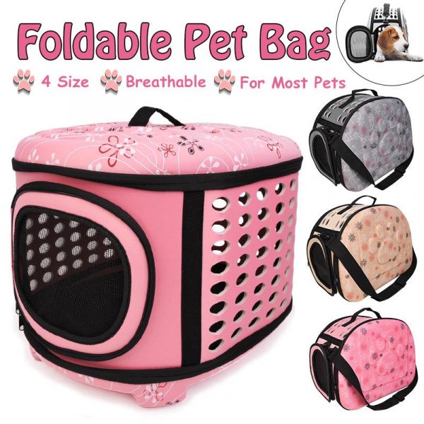 Travel Dog Carrier Bag Portable Folding Pet Cage Carrying Bags Handbag for Cat Dog Puppy Guinea Pig Hamster