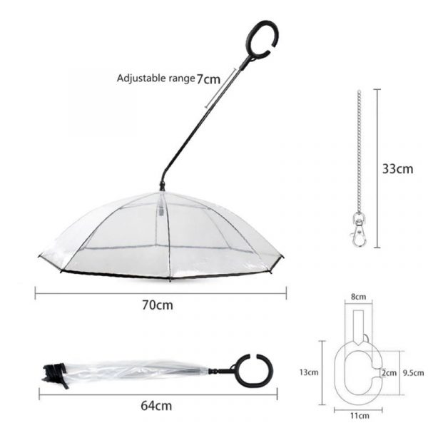 Telescopic Handle Transparent Pet Umbrella With Dog Leash for Rain Walking Umbrellas Waterproof Cat Supplies Pet Products