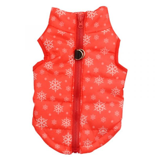 Autumn Winter Clothes For Dogs Dachshund Printed Cotton Down Jacket With Leash Ring Thicken Hoodie For Small Medium Dogs Puppy