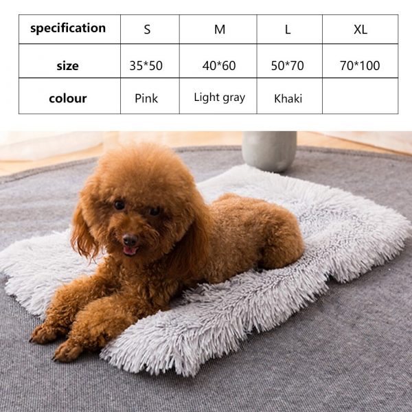 Fleece Dog Mat Winter Soft Comfortable Pet Bed Cushion Long Plush Cat Sleeping Bed for Puppy Chihuahua Dog Accessories