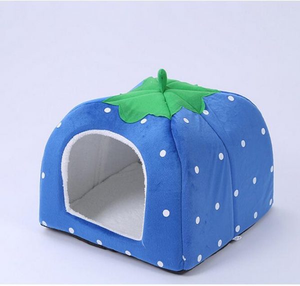 Pet Supplies Pet House Cute Soft Strawberry Pet Dog Cat Rabbit Bed House Kennel Doggy Warm Cushion Doghouse