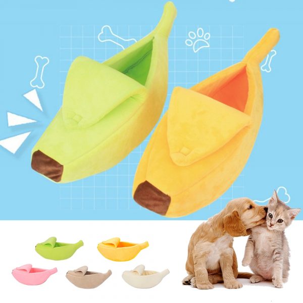 Banana Shape Pet Dog Cat Bed Mat House Durable Kennel Doggy Puppy Kitten Cushion Basket Warm Portable Dog Cat Supplies