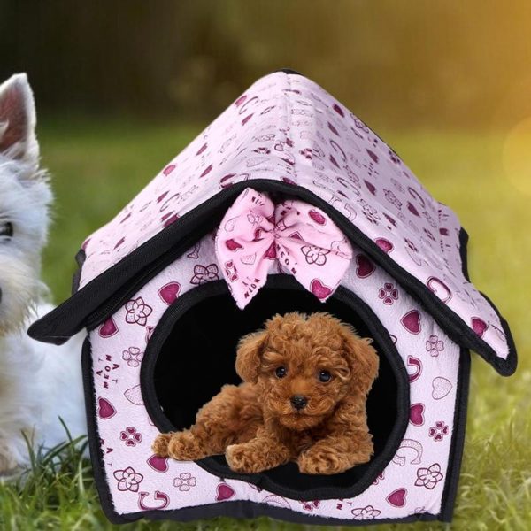 Pet Dog Bed Foldable Dog House Small Footprint Pet Bed Tent Cat Kennel Indoor And Outdoor Portable Travel Convenient Supplies