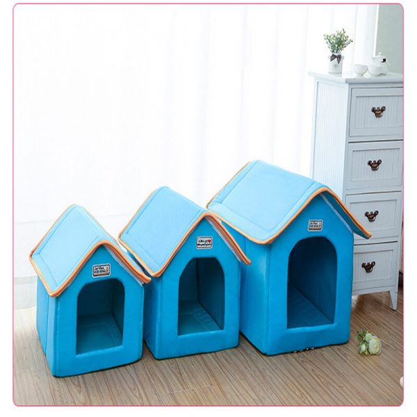 Pet Dog House Foldable Bed With Mat Soft Winter Warm Puppy Sofa Cushion Kennel Nest for Small Medium Dogs Sleeping Supplies