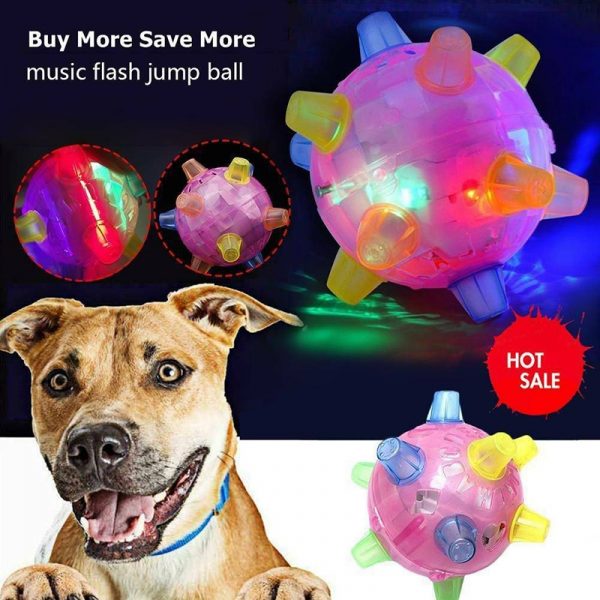 New LED Jumping Activation Ball Light Up Music Flashing Bouncing Vibrating Ball Pet Dog Chew Electric Toys Dancing Ball Gift