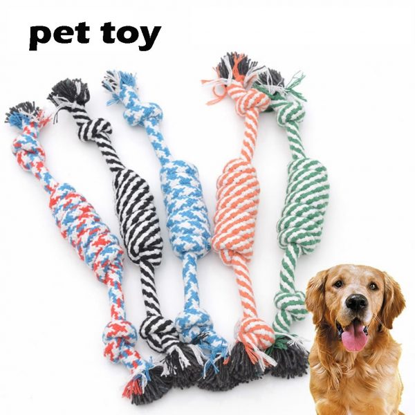 1pc Pet Dog Toy Rope Double Knot Cotton Braided Dog Rope Toy Puppy Chews Toy Cleaning Tooth Toys For Dogs Pet Supplies Drop Ship