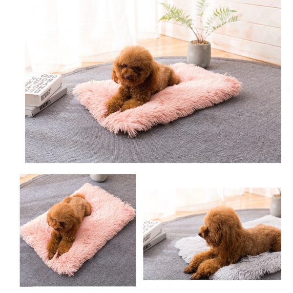 Fleece Dog Mat Winter Soft Comfortable Pet Bed Cushion Long Plush Cat Sleeping Bed for Puppy Chihuahua Dog Accessories