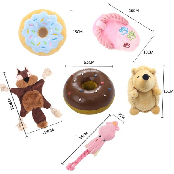 Dog Chew Squeak Toys Interactive Stuffed Squeaking Pet Toy Cute Plush Puzzle for Dogs Cat Chew Squeaker Squeaky Toy Pet Supplies