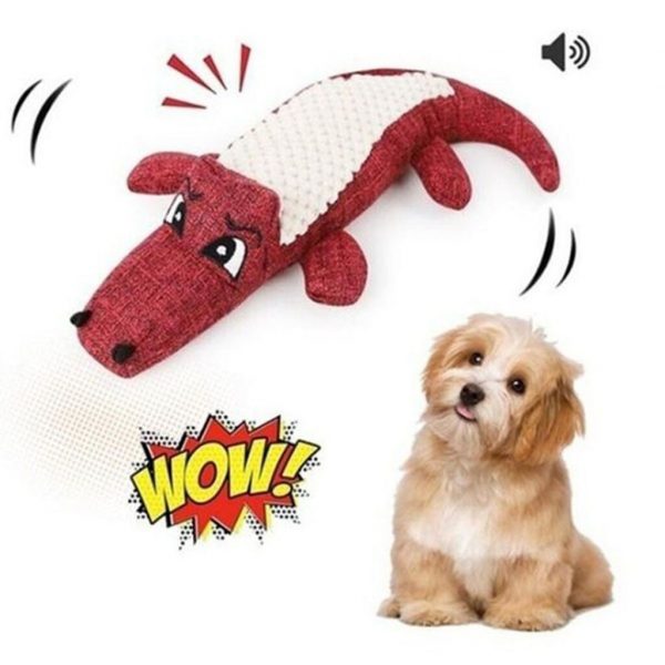 Pet Dog Toy Linen Plush Animal Toy Dog Chew Squeaky Noise Cleaning Teeth Toy Teeth Supplies Toy Tough Interactive Doll 1PC#30