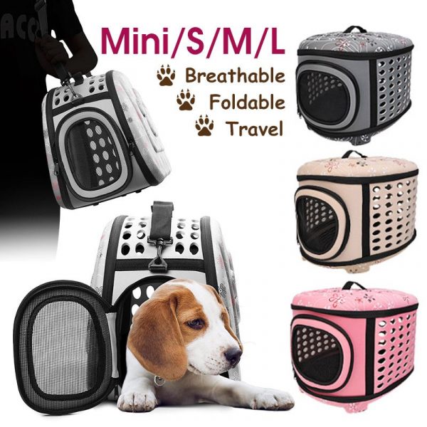 Travel Dog Carrier Bag Portable Folding Pet Cage Carrying Bags Handbag for Cat Dog Puppy Guinea Pig Hamster