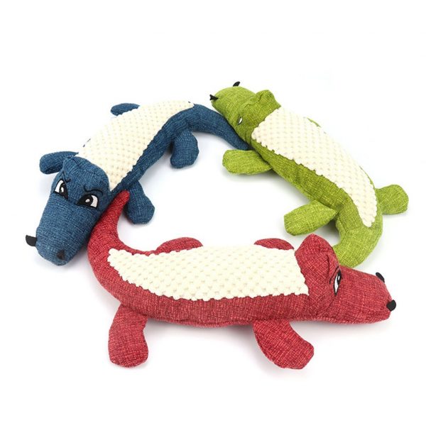 Pet Dog Toy Linen Plush Animal Toy Dog Chew Squeaky Noise Cleaning Teeth Toy Teeth Supplies Toy Tough Interactive Doll 1PC#30