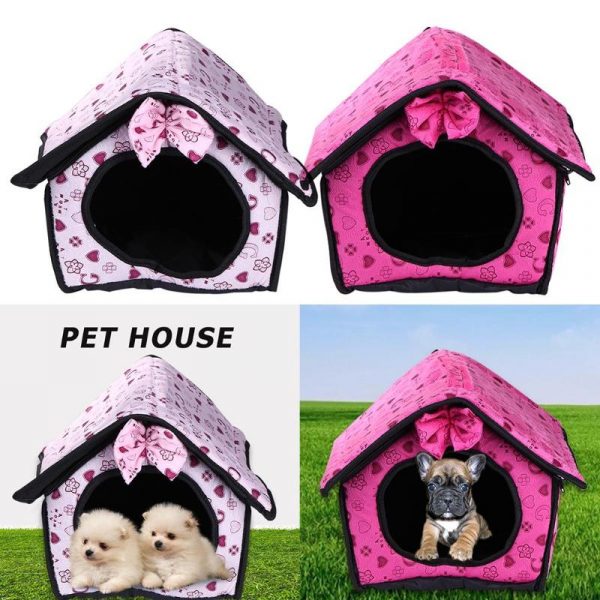 Pet Dog Bed Foldable Dog House Small Footprint Pet Bed Tent Cat Kennel Indoor And Outdoor Portable Travel Convenient Supplies