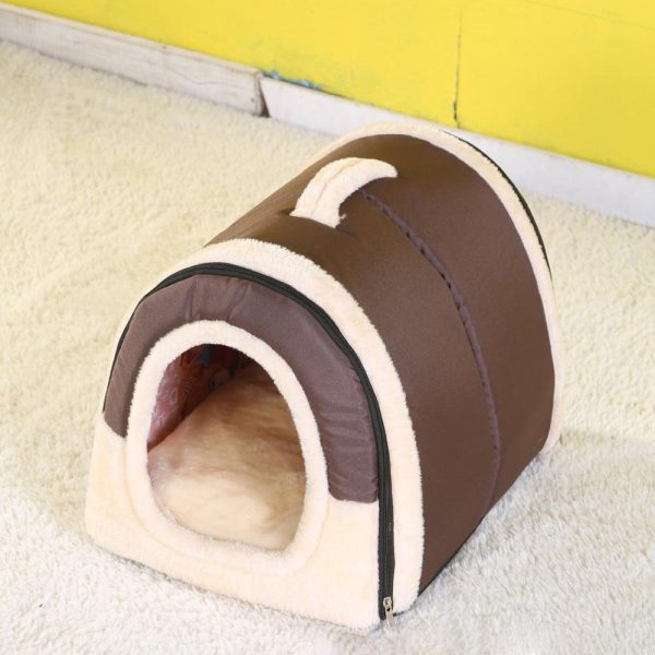 Portable Foldable Dog Puppy Cat House Kennel Nest Soft Bed With Mat For Small Medium Pet Comfortable Travel Tent