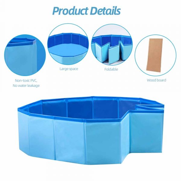 Dog Pool Foldable Dog Swimming Pool Pet Bath Swimming Tub Bathtub Pet Swimming Pool Collapsible Bathing Pool for Dogs Cats Kids