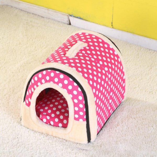 Portable Foldable Dog Puppy Cat House Kennel Nest Soft Bed With Mat For Small Medium Pet Comfortable Travel Tent