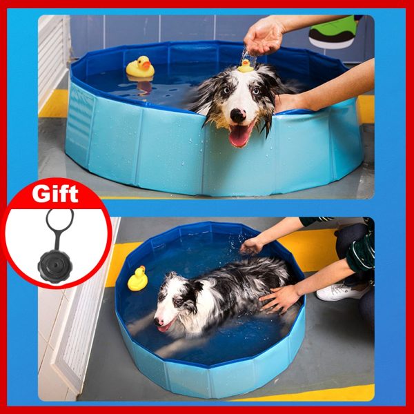 Dog Pool Foldable Dog Swimming Pool Pet Bath Swimming Tub Bathtub Pet Swimming Pool Collapsible Bathing Pool for Dogs Cats Kids