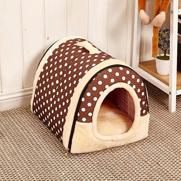 Portable Foldable Dog Puppy Cat House Kennel Nest Soft Bed With Mat For Small Medium Pet Comfortable Travel Tent