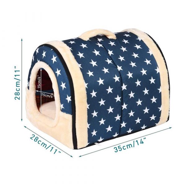 Portable Foldable Dog Puppy Cat House Kennel Nest Soft Bed With Mat For Small Medium Pet Comfortable Travel Tent